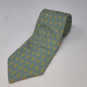Vineyard Vines All Over‎ FDC Green Pure Silk Tie Custom Collection Hand Made USA